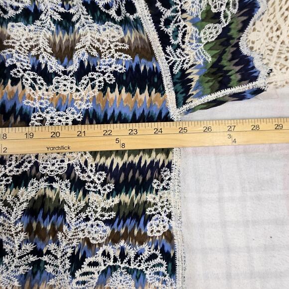 Democracy Womens Cardigan Open Jacket Boho Embroidered Crochet Trim 1X - Picture 6 of 11